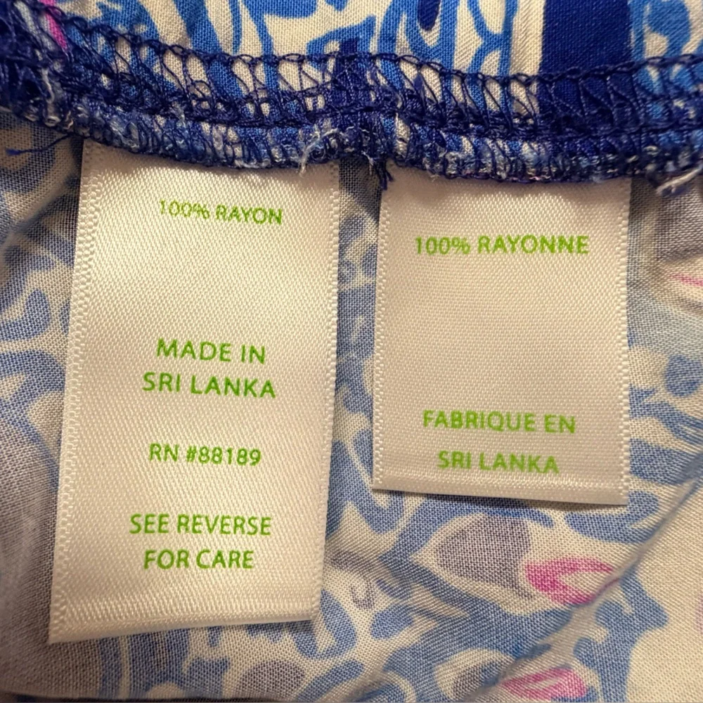 Lilly Pulitzer Blue and Pink Women’s Size Medium Pants - Picture 6 of 11